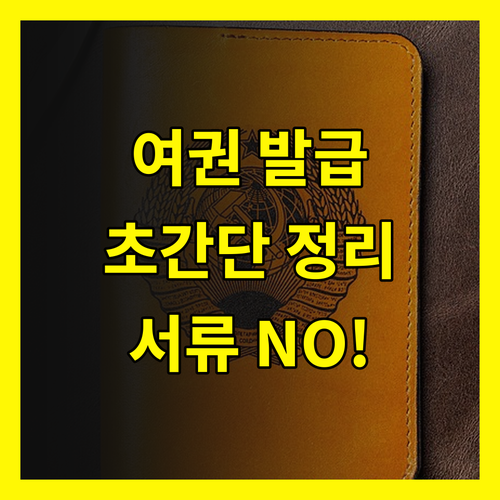 여권 발급 절차: 복잡한 서류? NO! 초간단 필요 서류 완벽 정리