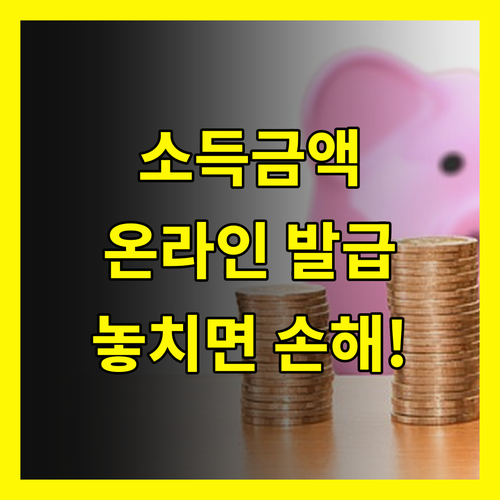 소득금액증명원 온라인 발급 완벽 가이드: 놓치면 손해!