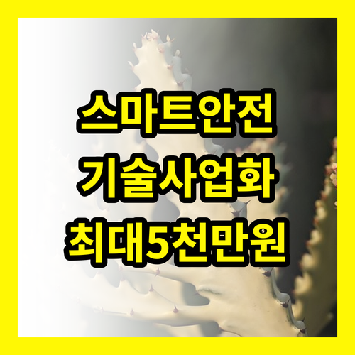 대전 스마트안전기술 사업화 지원, 지금 신청하면 최대 5천만원 지원!