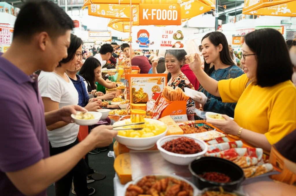 브라질 지도와 K-Food 로고