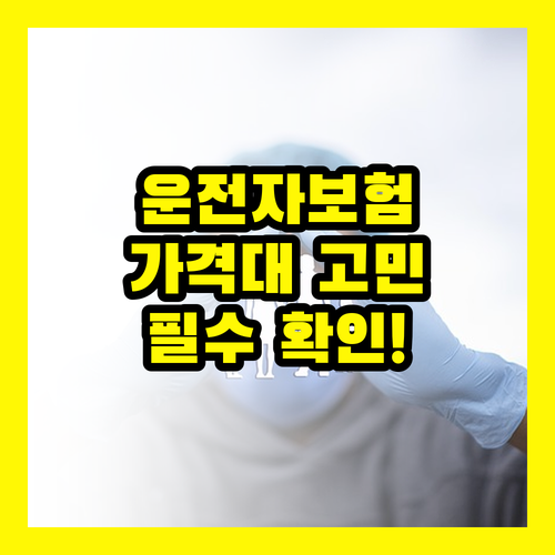운전자 보험 가격대, 고민 해결: 가입 전 반드시 알아야 할 사항!