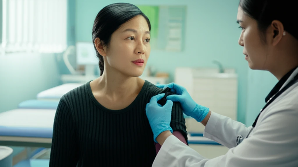 어깨 통증으로 고통받는 여성농업인