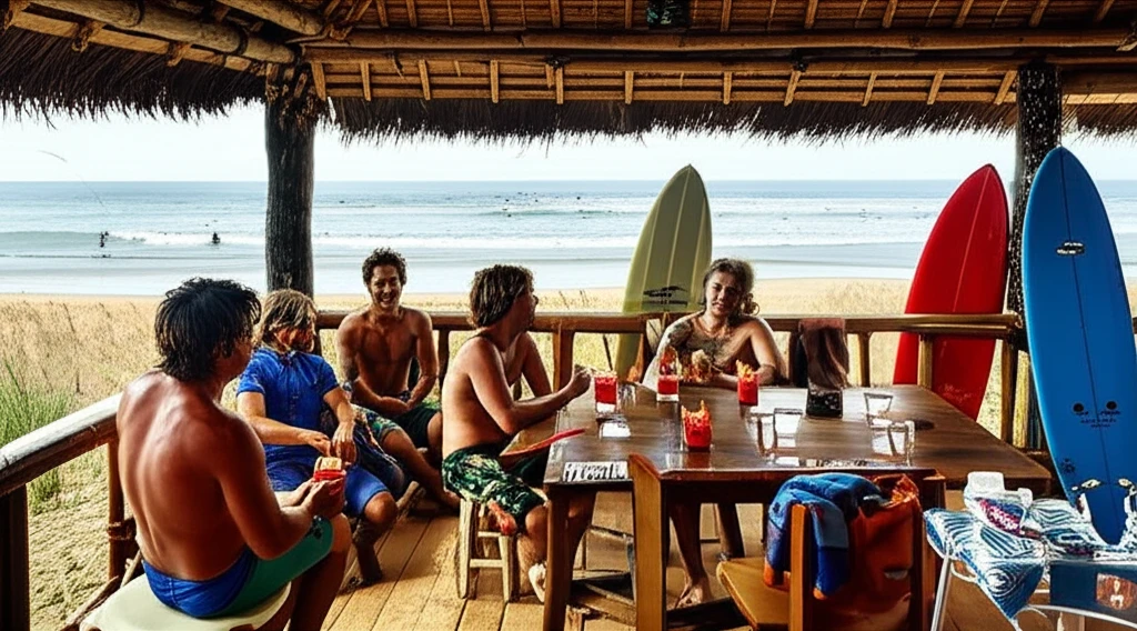 꾸따 해변 노을