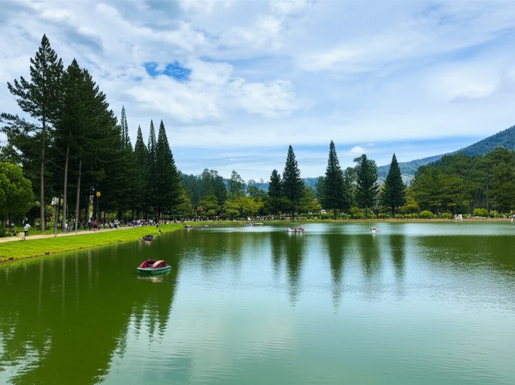 쑤언흐엉 호수의 아름다운 풍경