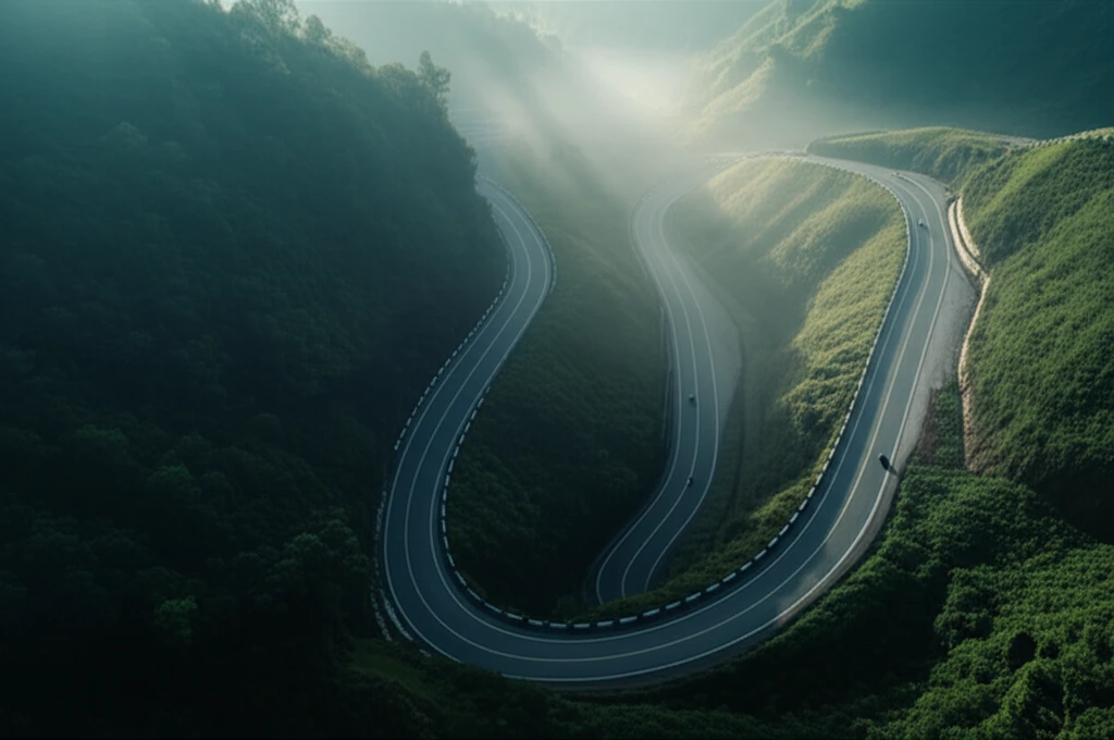 매홍손 도로의 오토바이