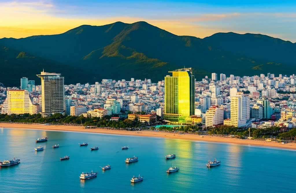 다낭 해변과 도시 풍경