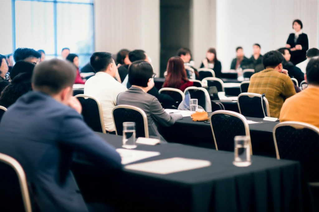 행사 참가자들이 강연에 집중하는 모습