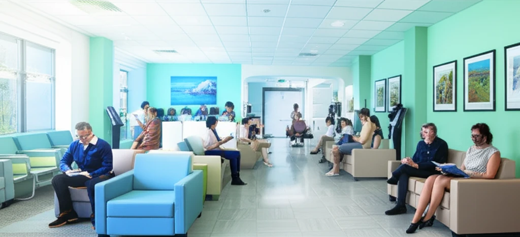 치과에서 치료를 받는 환자와 의료진