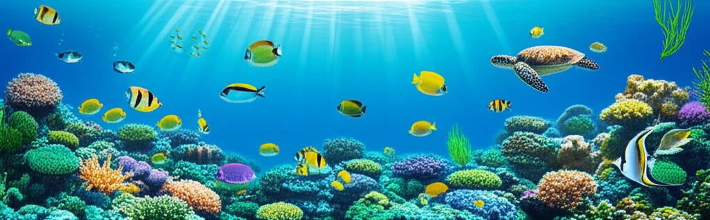 바다거북과 산호초