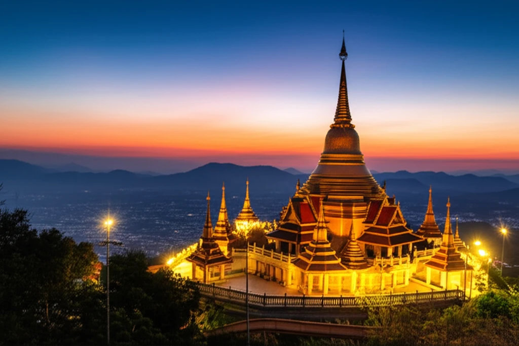 왓 프라 탓 도이 꽁 무 사원의 전경