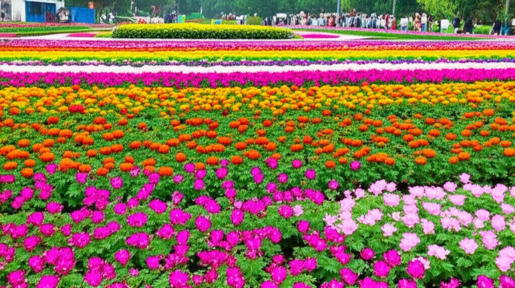 달랏 꽃 정원의 아름다운 꽃들