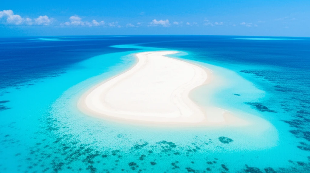 나케드 섬의 순수한 백사장