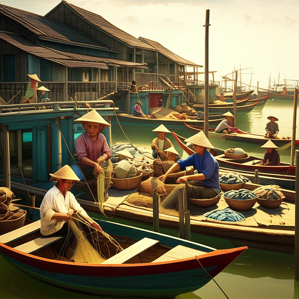 깟바 어촌 마을 풍경