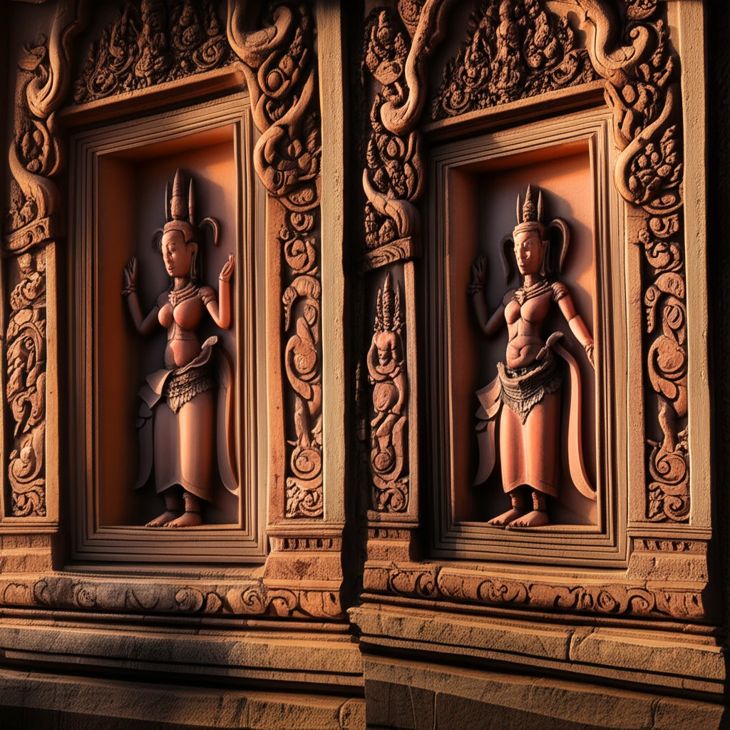 반테아이 스레이의 섬세한 벽면 조각