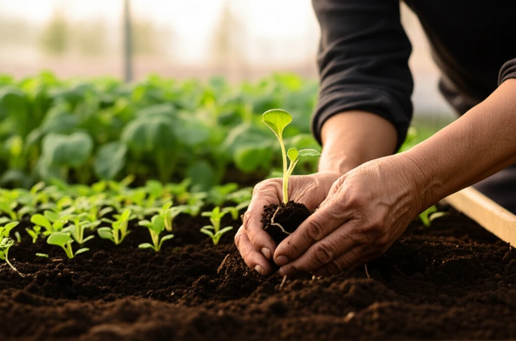 건강하게 웃는 농부의 모습