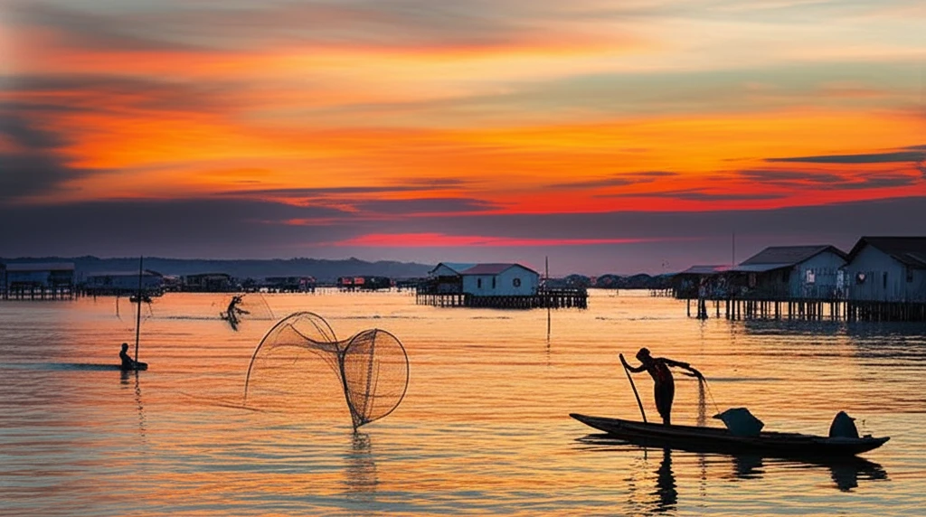 톤레삽 호수 수상 마을