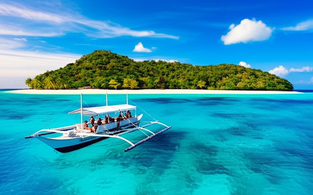 보트에서 바라본 아포 섬