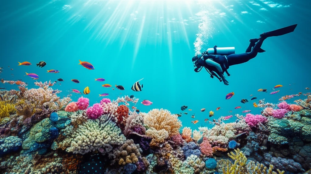 바리카사그 섬 다이빙 중인 다이버