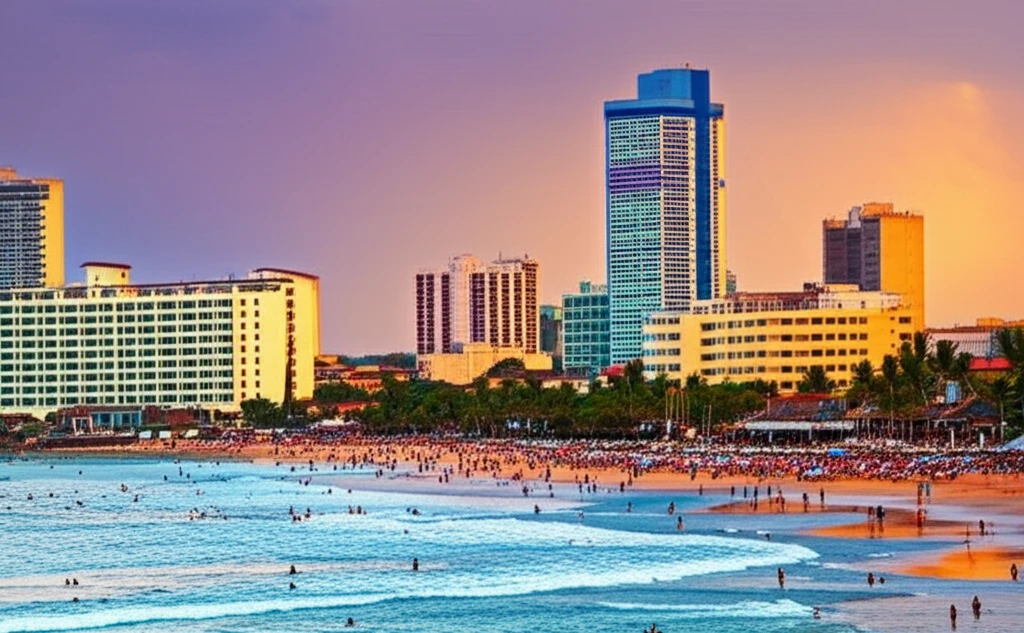 꾸따 해변 파노라마