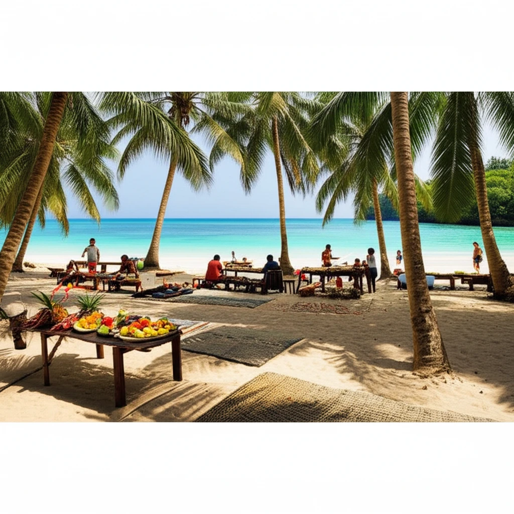 가이암 섬의 야자수