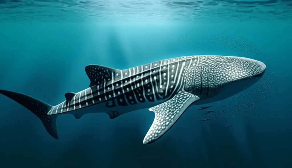 고래상어와 수영하는 사람들