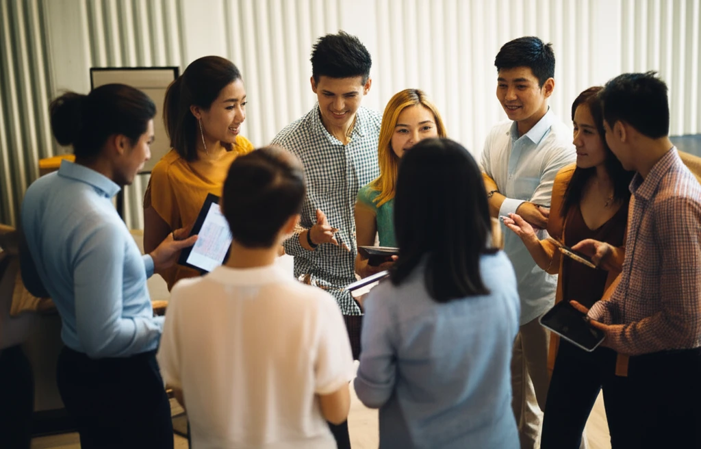 예비창업자들이 자유롭게 소통하는 모습