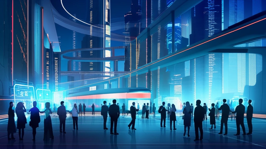 미래 혁신과 기술 융합을 나타내는 이미지