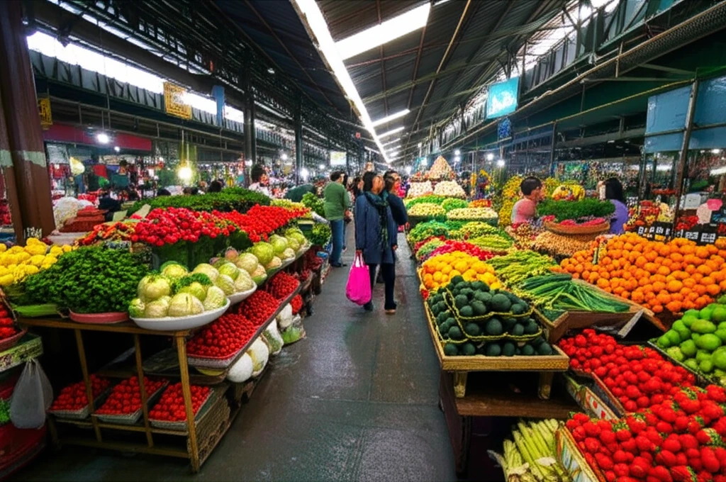 활기찬 달랏 시장의 모습
