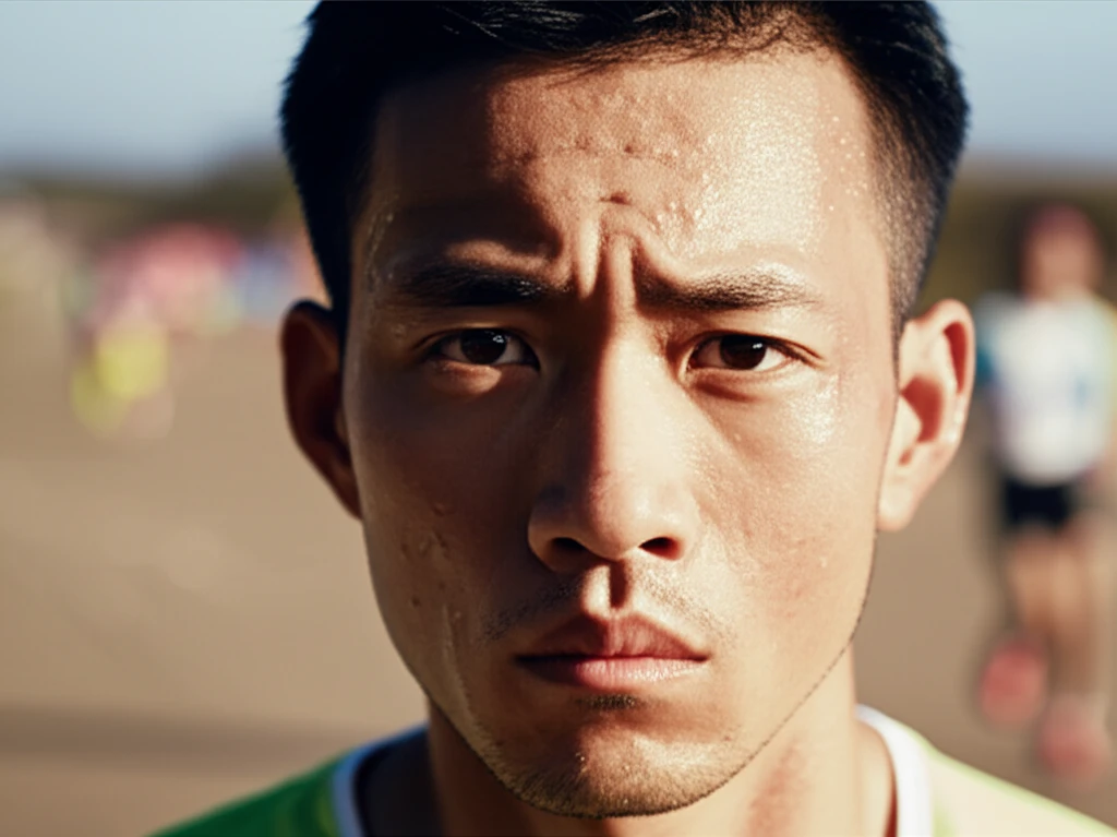 긍정적인 마음가짐으로 달리는 마라톤 선수