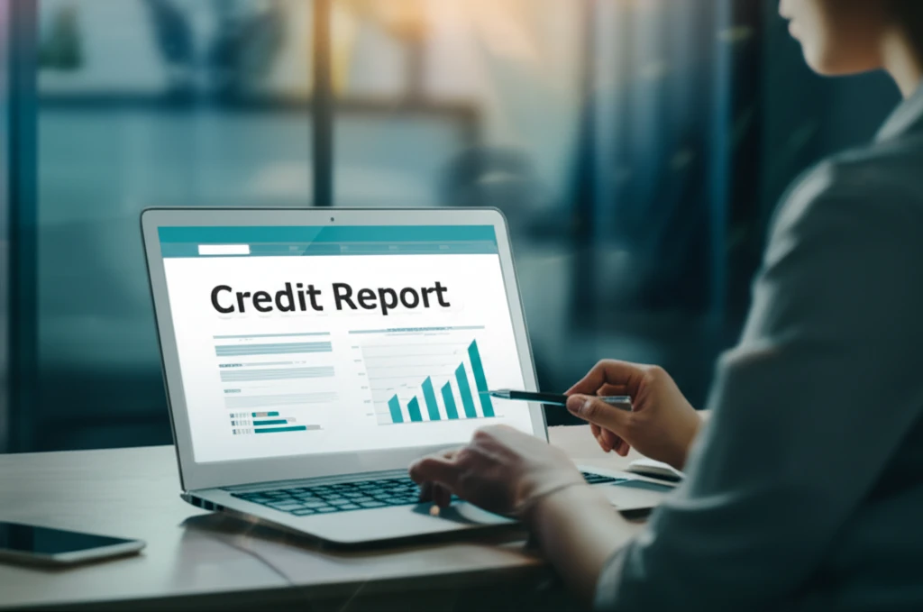 대출 신청 전 신용정보를 점검하는 사람