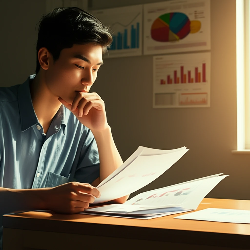 다양한 금융 상품을 비교하는 모습