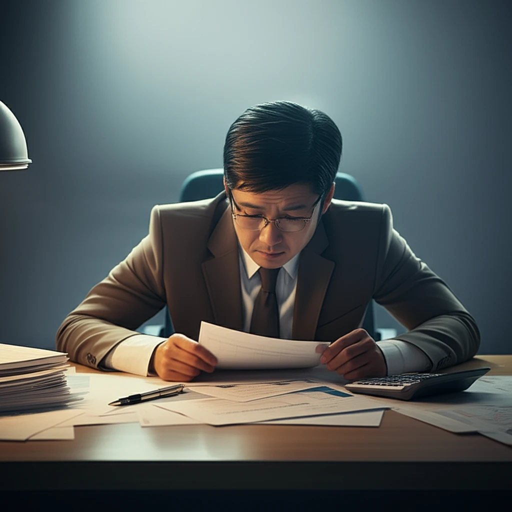 대출 서류를 확인하는 사람