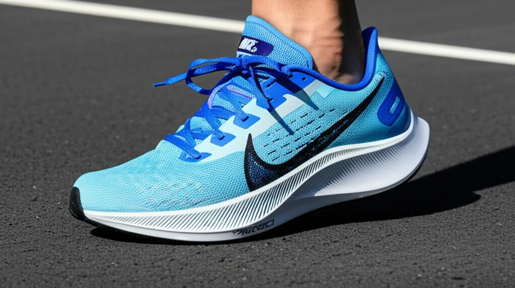 러닝화 착용 후 달리는 모습