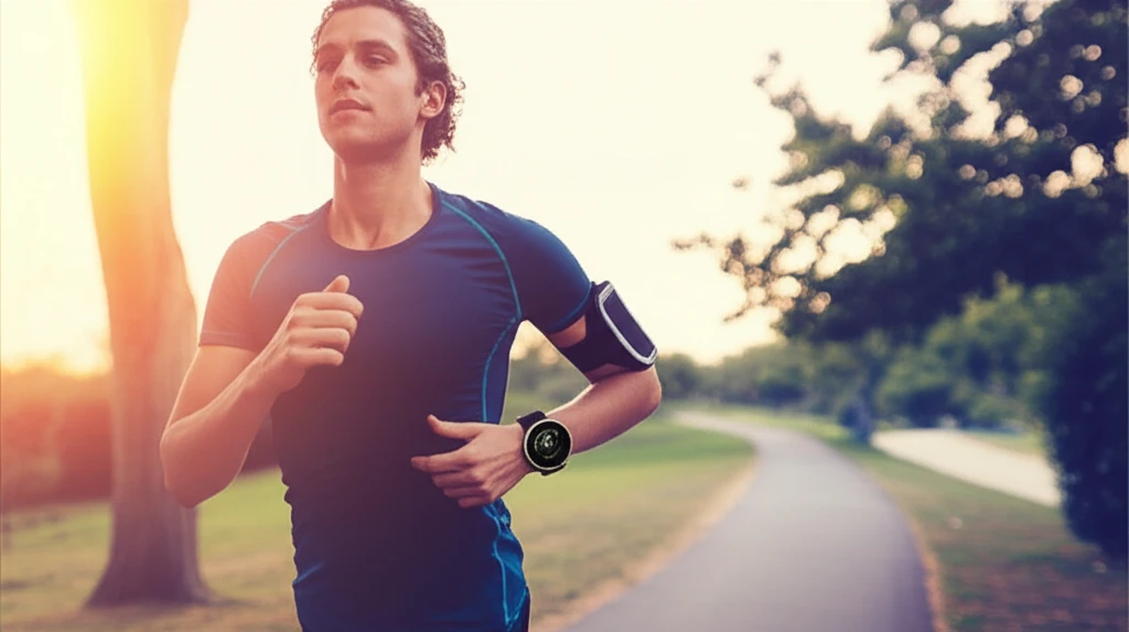 러닝 챌린지 참가자가 달리기 기록을 SNS에 공유하는 모습