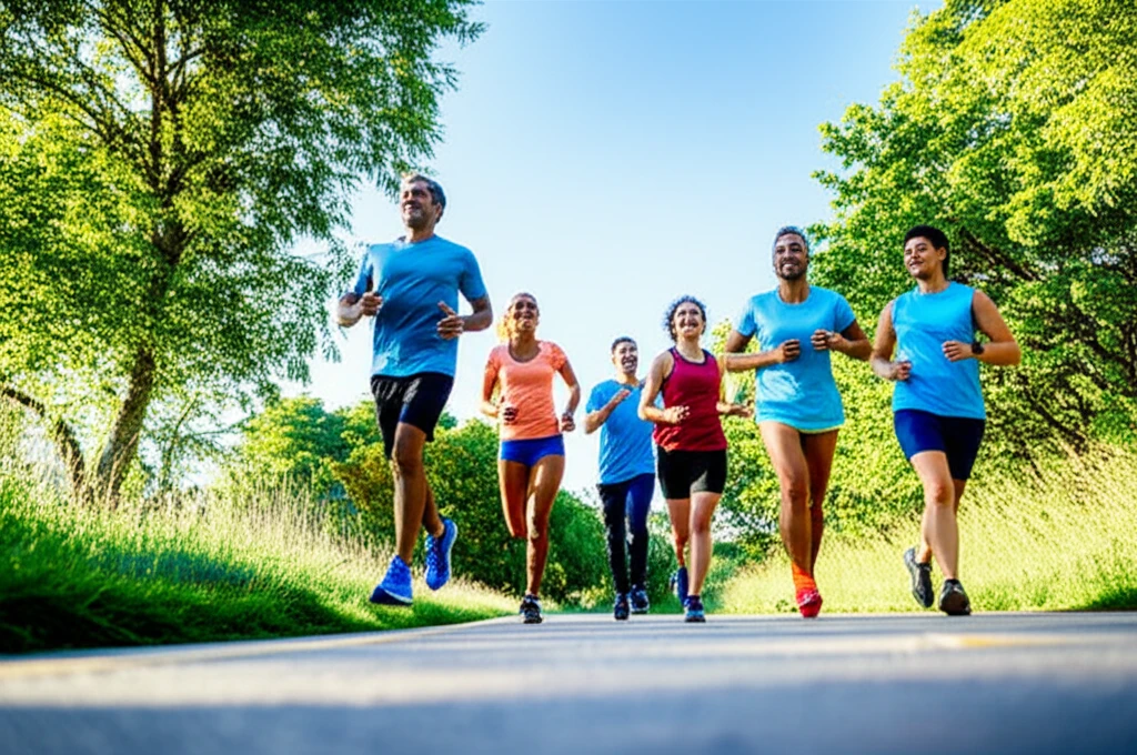 러닝 커뮤니티와 함께 달리는 모습