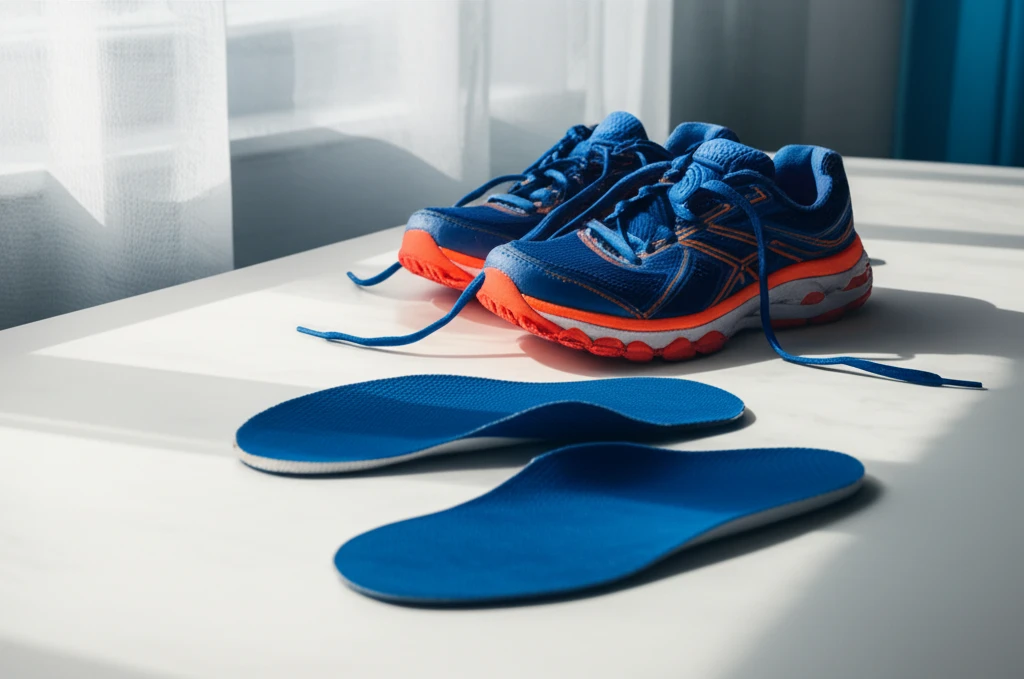 러닝화 끈 풀고 깔창 분리하여 건조하는 모습