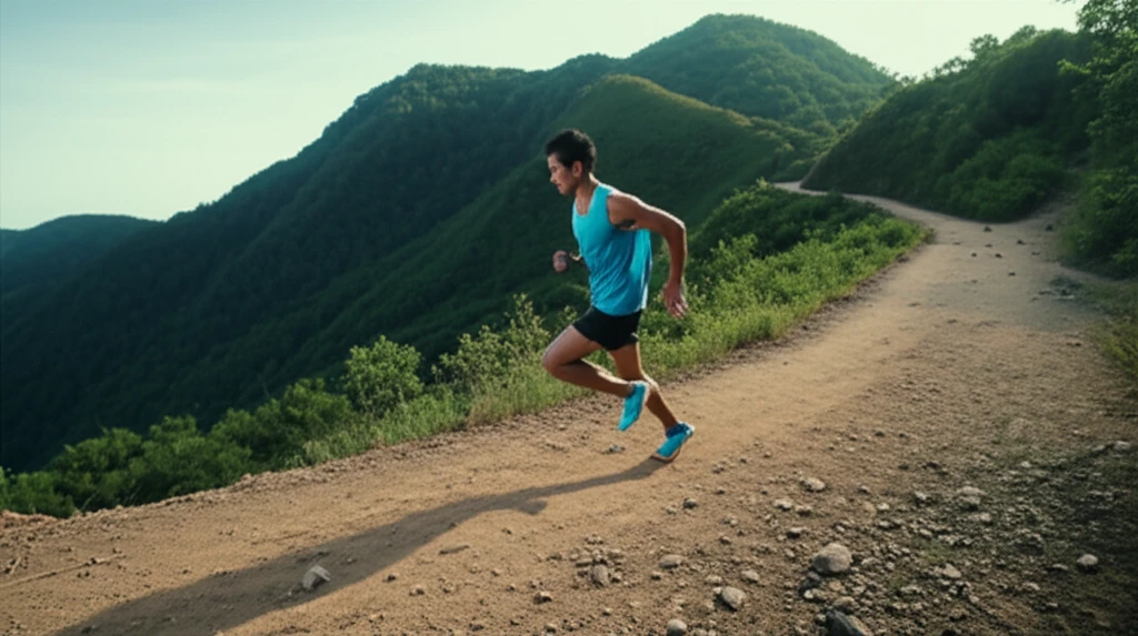 본론2 이미지 2: 언덕 지형을 달리는 주자의 모습