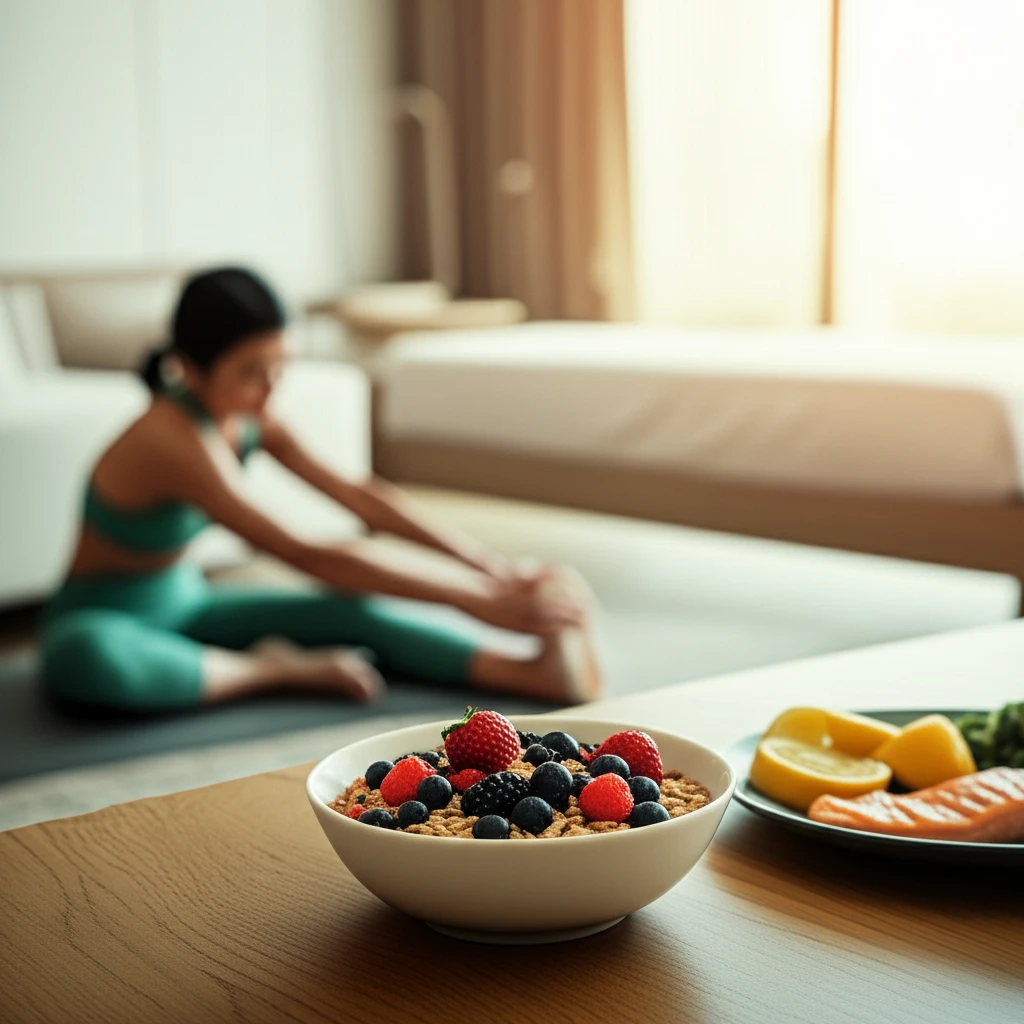 스트레칭과 휴식을 취하는 러너