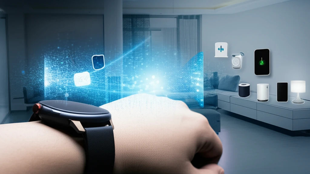 러닝워치와 스마트 홈 기기 간의 연동 개념도