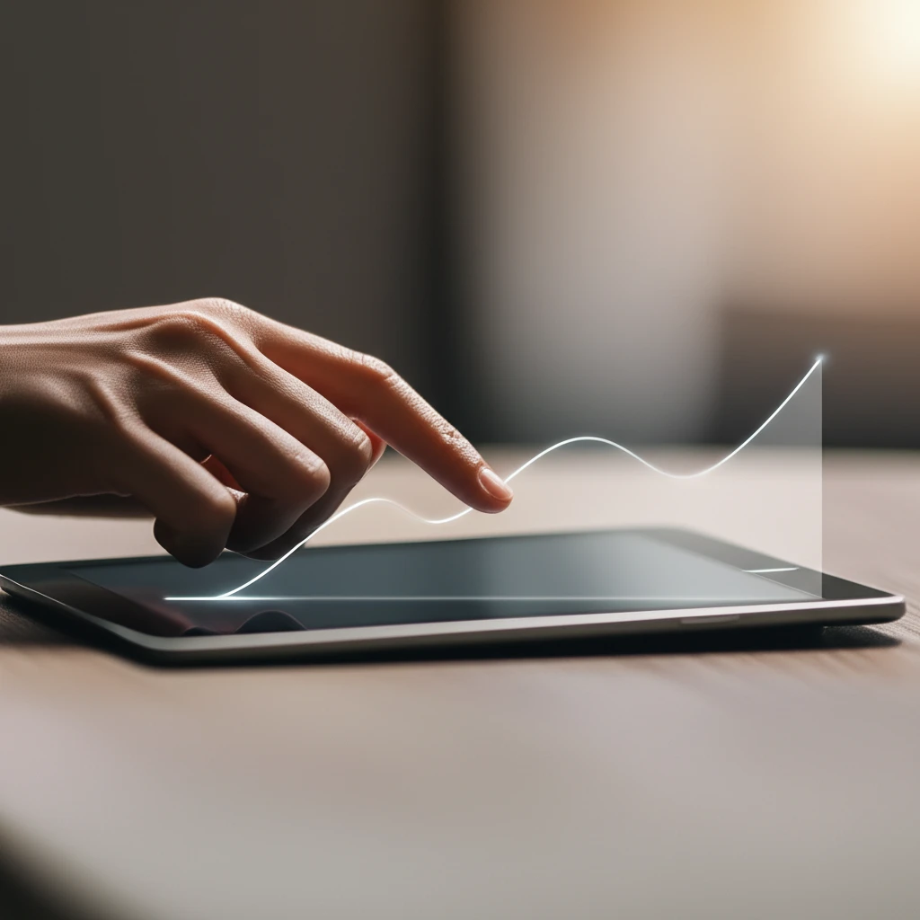 HRV 데이터 추이 그래프와 스마트워치 화면