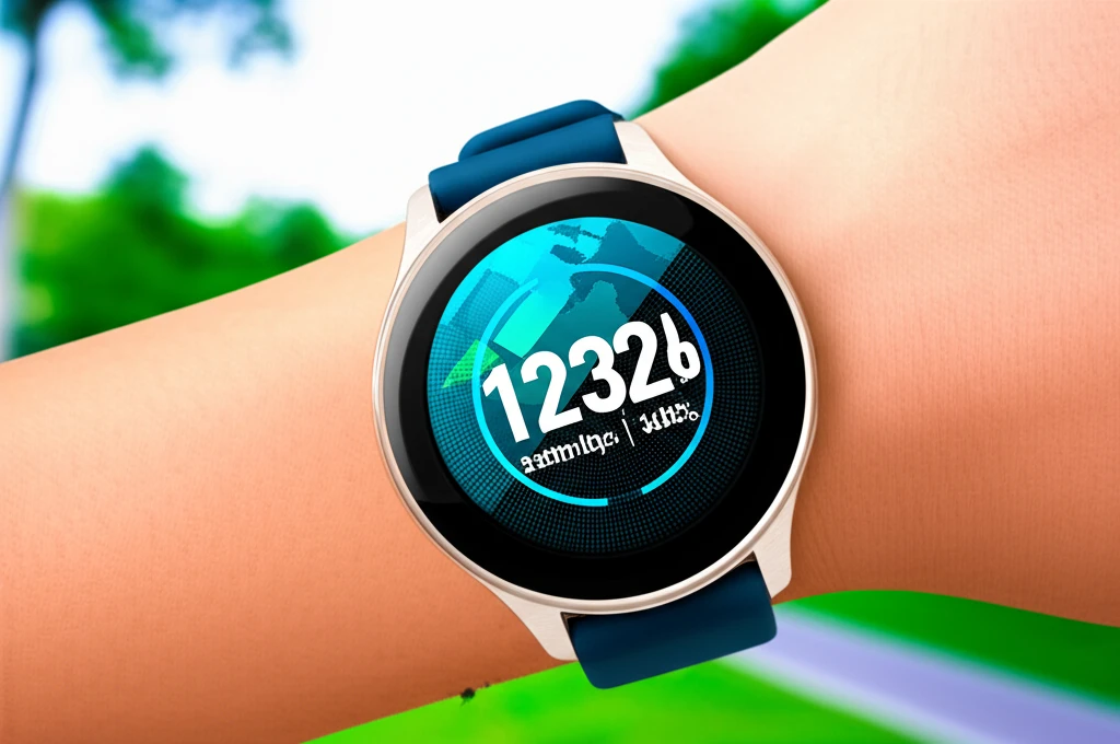 러닝워치로 신체 상태를 체크하는 모습