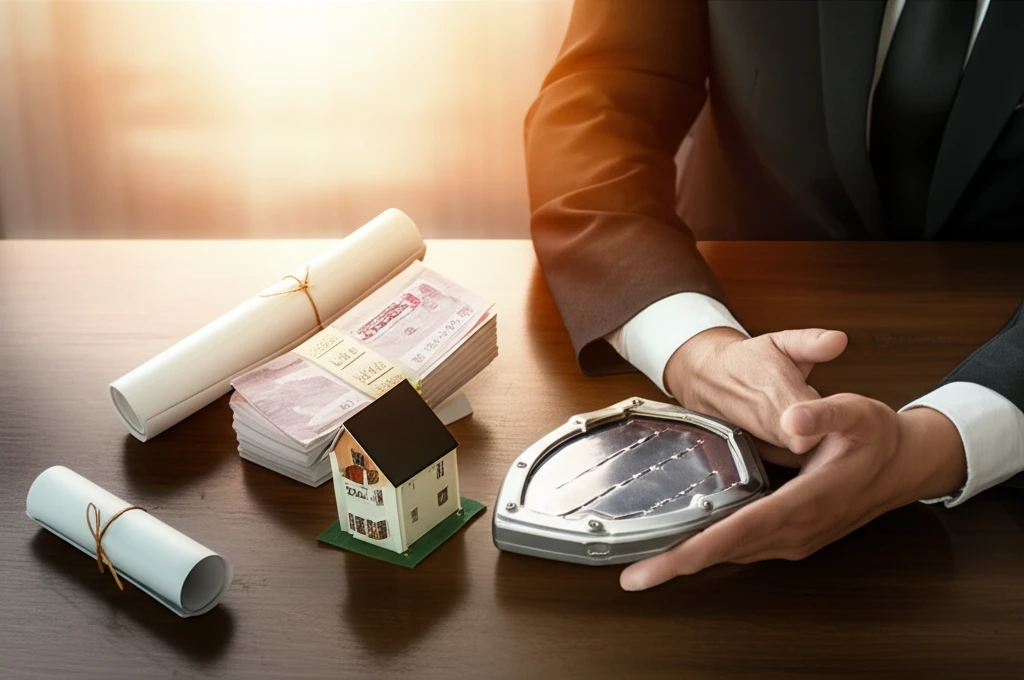 주식 차트와 함께하는 안전자산 금융 서비스를 표현한 이미지