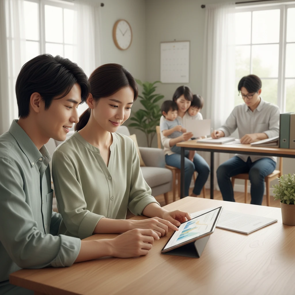 근로장려금 자격 조건을 확인하는 한국인 남성 전문가